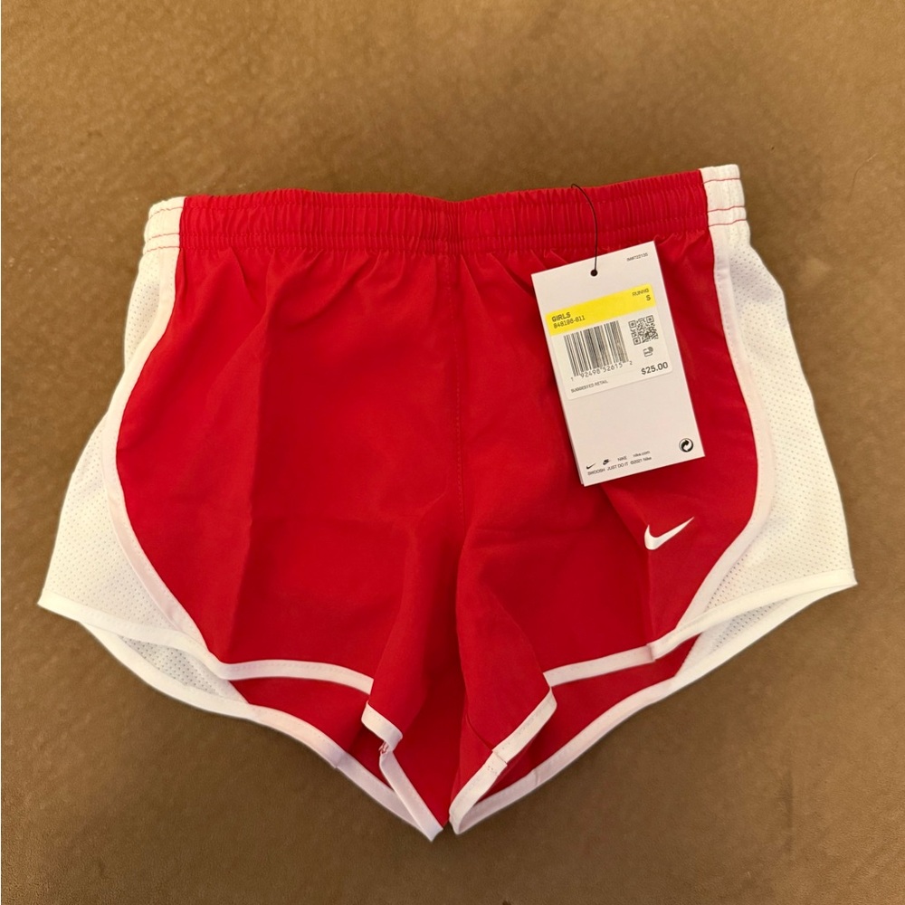 Nike Women's Red and White Running Shorts